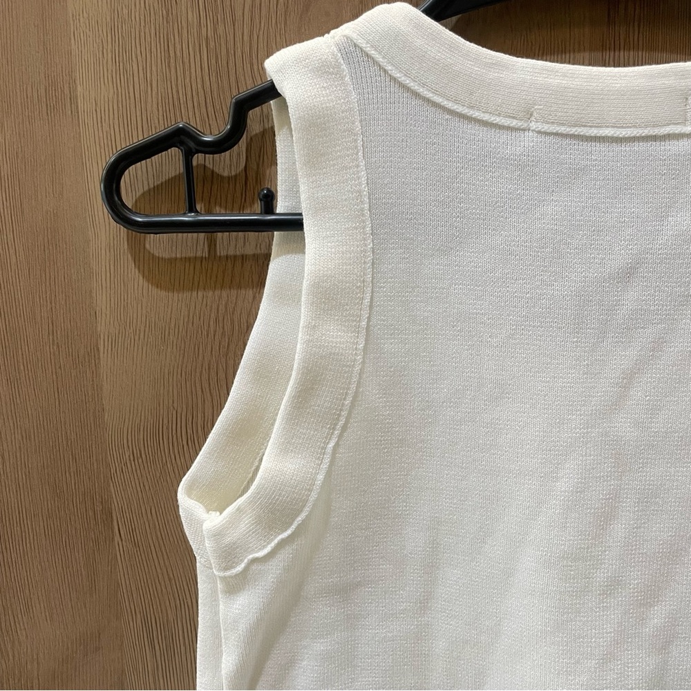 Miu Miu White Embossed Logo Tank Top - Picture 5 of 7